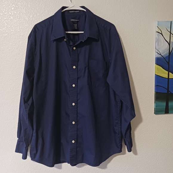 Knightsbridge Wrinkle Resistant Navy Blue Shirt - Picture 1 of 4